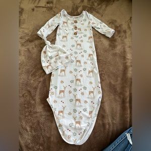 Caden Lane knot gown with hat 0-3 months